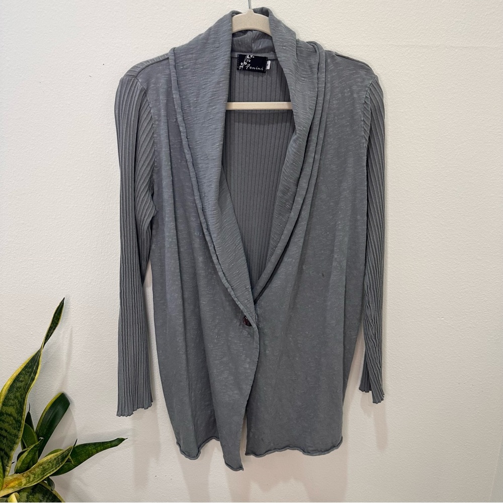 Fenini Ribbed One Button Cardigan Size S